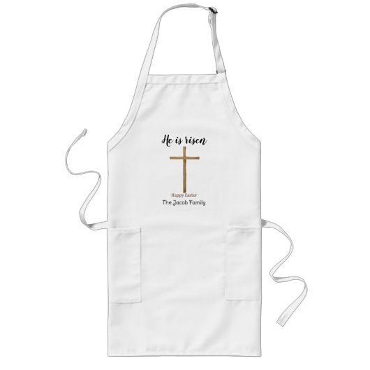 彼は生まれ、家族へのハッピーイースター、宗教的である ロングエプロン (正面)