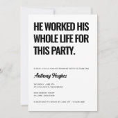 彼は生涯を通してこのパーティーを引退した 招待状 (正面)