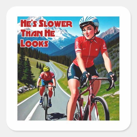 彼は生臭いサイクリングだ スクエアシール (正面)