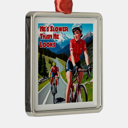 彼は生臭いサイクリングだ メタルオーナメント (右)