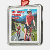 彼は生臭いサイクリングだ メタルオーナメント (左)