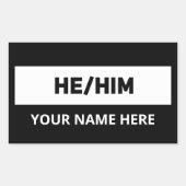 彼は白黒を宣告する 長方形シール (正面)