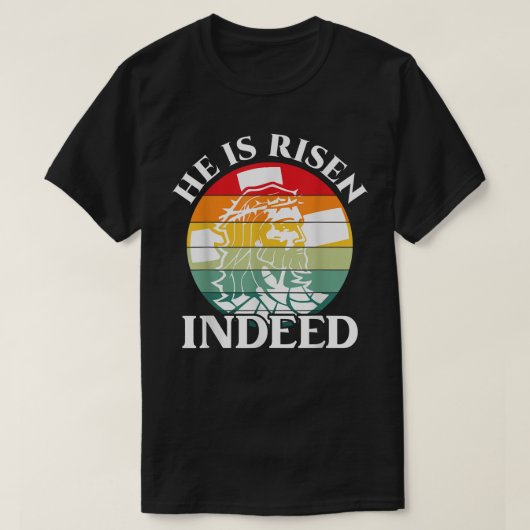 彼は確かに起き上がったレトロヴィンテージイースターデーの贈り物 Tシャツ (デザイン正面)