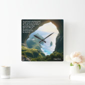 彼は神素晴らし、神と創造聖句である スクエア壁時計 (ホーム)