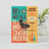 彼は私が世紀中頃のパーティー招待状ではないモダン 招待状 (スタンド正面)