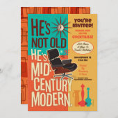 彼は私が世紀中頃のパーティー招待状ではないモダン 招待状 (正面/裏面)