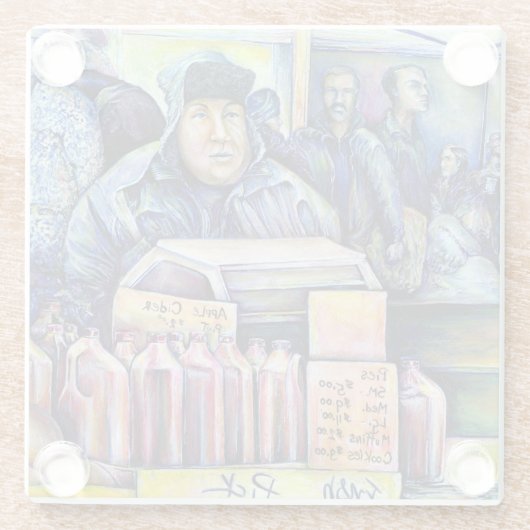 彼は私が見たものを聞いた ガラスコースター (裏面)