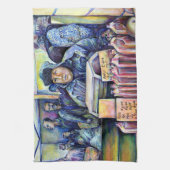 彼は私が見たものを聞いた キッチンタオル (縦)