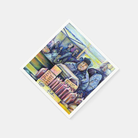 彼は私が見たものを聞いた スタンダードカクテルナプキン (角)