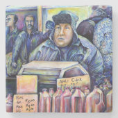 彼は私が見たものを聞いた ストーンコースター (正面)