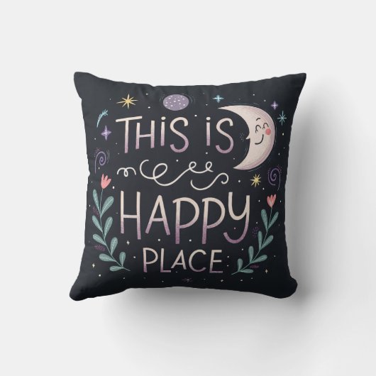 彼は私たちのハッピープレイスファームハウス枕 クッション (裏面)