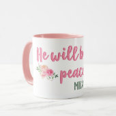 彼は私たちの平和聖なる書物、 経典になるだろう マグカップ (正面左)