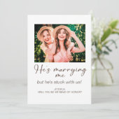 彼は私と結婚している米国のメイド・オブ・オーナー（花嫁付き添い人）写真 招待状 (スタンド正面)