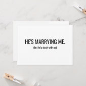 彼は私にブライドメイド提案フラットカードと結婚する カード (正面/裏面インサイチュ)