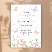 『彼は私に蝶々を与える』 ウォーターカラーブライダルシャワーの招待状 招待状