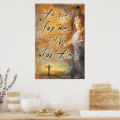 彼は私のために死んだ – イエスキリスト宗教のポスター ポスター (キッチン)