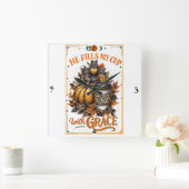 彼は私のカップを満たす… スクエア壁時計 (ホーム)