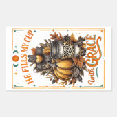 彼は私のカップを満たす… 長方形シール (正面)