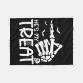 彼は私のトリックハロウィーンスケルトンCo フリースブランケット (正面(横))