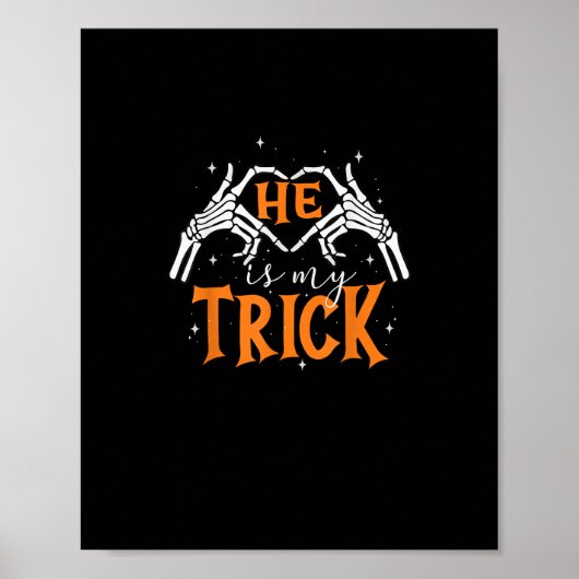 彼は私のトリックハートスケルトン手カップル幸せハ ポスター (正面)