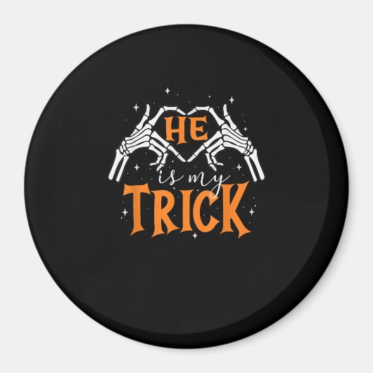 彼は私のトリックハートスケルトン手カップル幸せハ マグネット (正面)