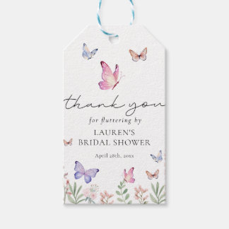 彼は私の与え蝶のブライダルシャワーの好意 ギフトタグ