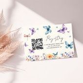 彼は私の与え蝶のブライダルシャワーレジストリ エンクロージャーカード