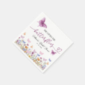 彼は私の与え蝶のワイルドフラワーのブライダルシャワー スタンダードカクテルナプキン (角)