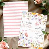 彼は私の与え蝶のワイルドフラワーのブライダルシャワー 招待状