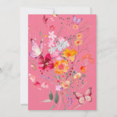 彼は私の与え蝶のワイルドフラワーのブライダルシャワー 招待状 (裏面)