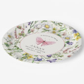 彼は私の与え蝶の花のブライダルシャワー ペーパープレート (アングル)