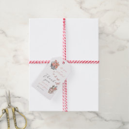 彼は私の与え蝶の茶のフローラシャワーの好意 ギフトタグ