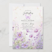 彼は私の与え蝶の野花ブライダルシャワー 招待状 (正面)