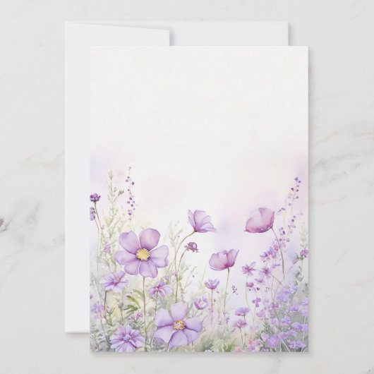 彼は私の与え蝶の野花ブライダルシャワー 招待状 (裏面)