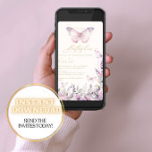 彼は私の与え蝶の野花ブライダルシャワー 招待状