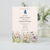 彼は私の与え蝶の野花ブライダルシャワー 招待状 (スタンド正面)