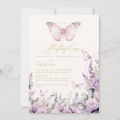 彼は私の与え蝶の野花ブライダルシャワー 招待状 (正面)