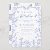 彼は私の与え蝶チョノイスリーブライダルシャワー 招待状 (正面/裏面)