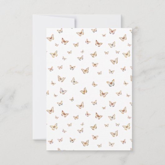 彼は私の与え蝶ブライダルシャワーありがとう カード (裏面)