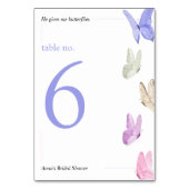 彼は私の与え蝶ミニマルブライダルシャワー テーブルナンバー (正面)