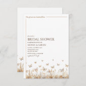 彼は私の与え蝶ミニマルブライダルシャワー 招待状 (正面/裏面)