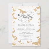 彼は私の与え蝶ロマンブライダルシャワー 招待状 (正面)