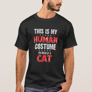 彼は私の人間のコスチュームで本当に猫だ Tシャツ