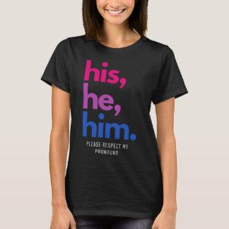 彼は私の代名詞BiプライドLGBを尊重して Tシャツ