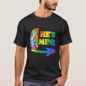 彼は私の彼のゲイカップルRainbow Lion LGBT Val Tシャツ (正面)