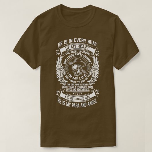 彼は私の父と天使の最高の世界だ Tシャツ (デザイン正面)