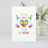 彼は私の自閉症のハートです サンキューカード (スタンド正面)