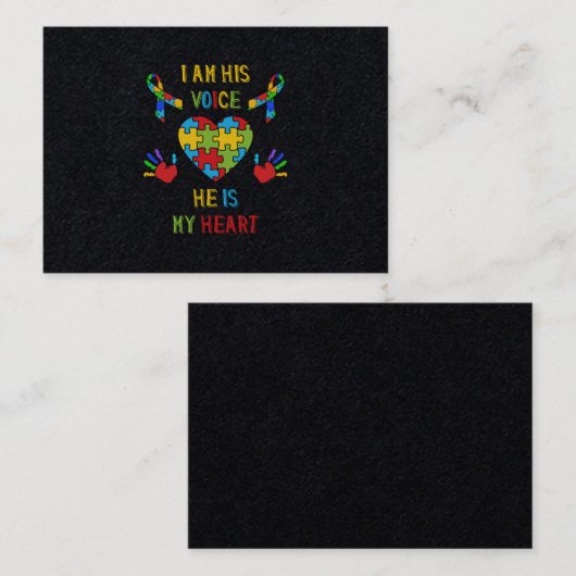 彼は私の自閉症のハートです 名刺 (正面/裏面)