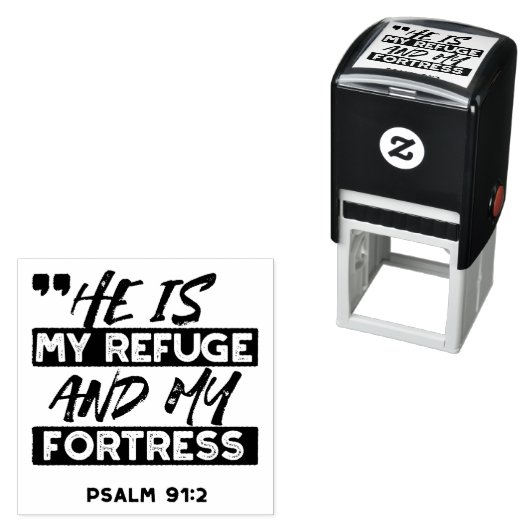 彼は私の避難所であり、私の要塞である – Psalm 91:2 Bible セルフインキングスタンプ (インサイチュ)
