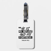 彼は私の避難所であり、私の要塞である – Psalm 91:2 Bible ラゲッジタグ (裏面縦)